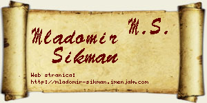 Mladomir Šikman vizit kartica